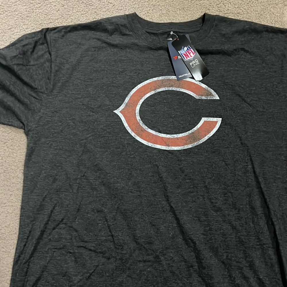 Fanatic brand or the Chicago Bears emblem on the front of it